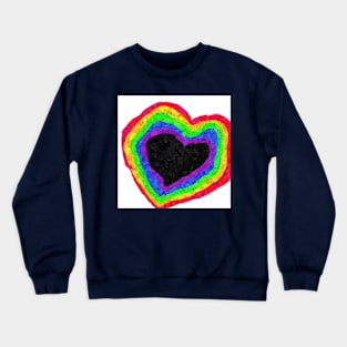 Rainbow. Heart Crewneck Sweatshirt